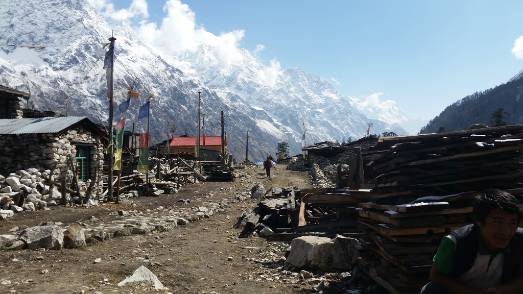 A village at higher elevation along the Manaslu Circuit Trek
